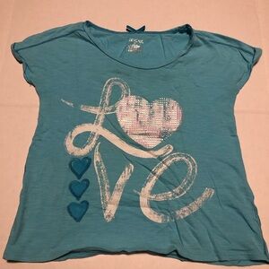 Cherokee Girls Teal Love Graphic Tee